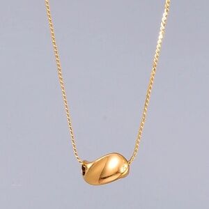 Water Resistant 18KT Gold Plated Twisted Gold Nugget Necklace